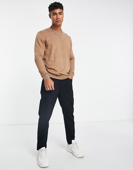 Pull&bear Relaxed Fit Sweater In Beige