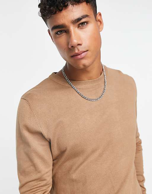 Pull&bear Relaxed Fit Sweater In Beige