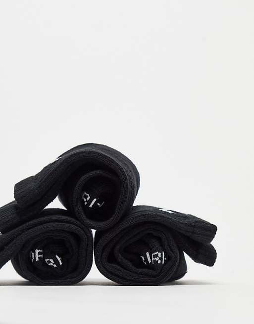 Men Nike Training Everyday Plus Cushioned 3-pack crew socks in black
