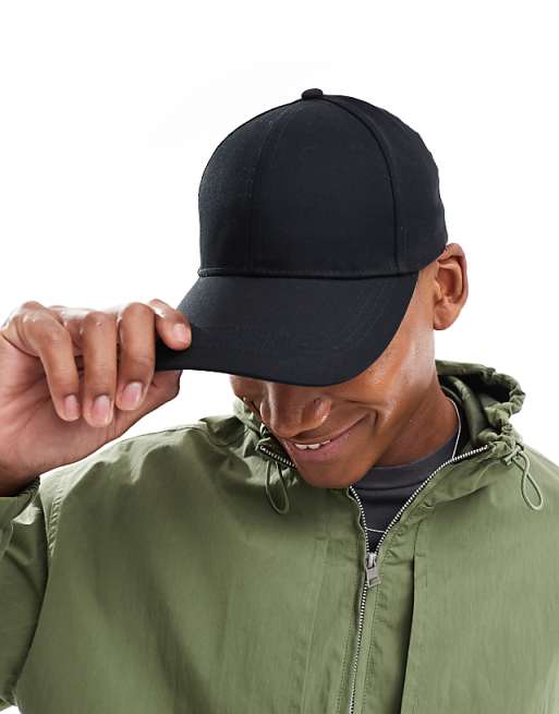 Asos Design Classic Baseball Cap In Black Cotton
