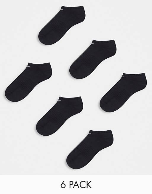 Men Nike Training Everyday Cushioned 6 pack sneaker sock in black