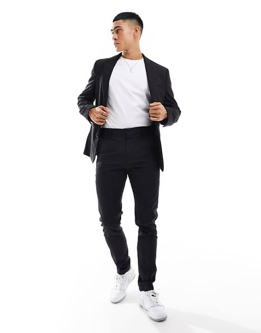 Chino Asos Design Black Skinny Fit Pant