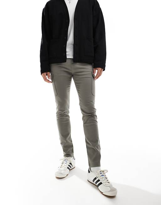 Chino Asos Design Skinny Pants In Gray