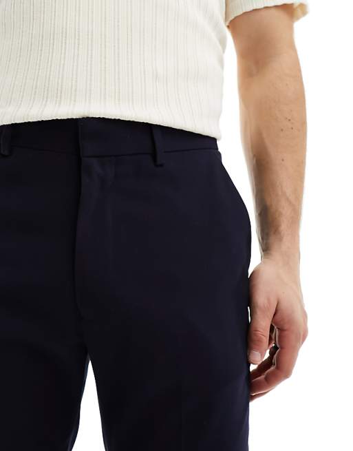 Asos Design Smart Skinny Fit Chino Pants In Navy
