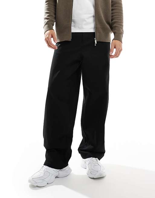 Asos Design Loose Fit Chino In Black