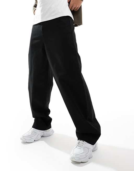 Asos Design Loose Fit Chino In Black