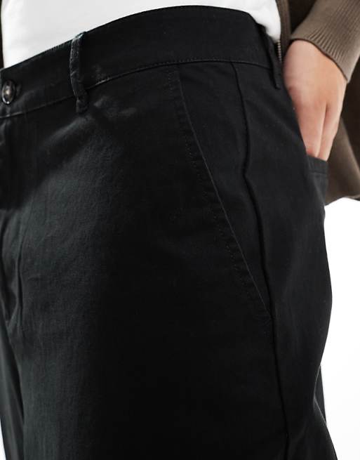 Asos Design Loose Fit Chino In Black