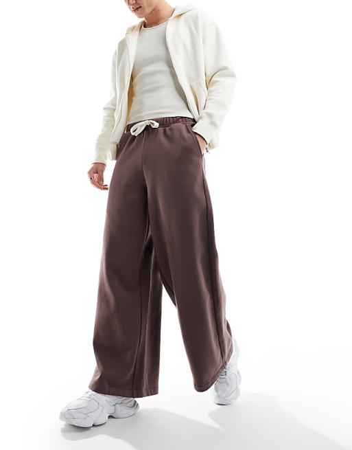 Trousers Asos Design Super Wide Leg Pants In Brown
