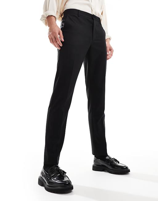 Chino Asos Design Smart Slim Fit Pants In Black