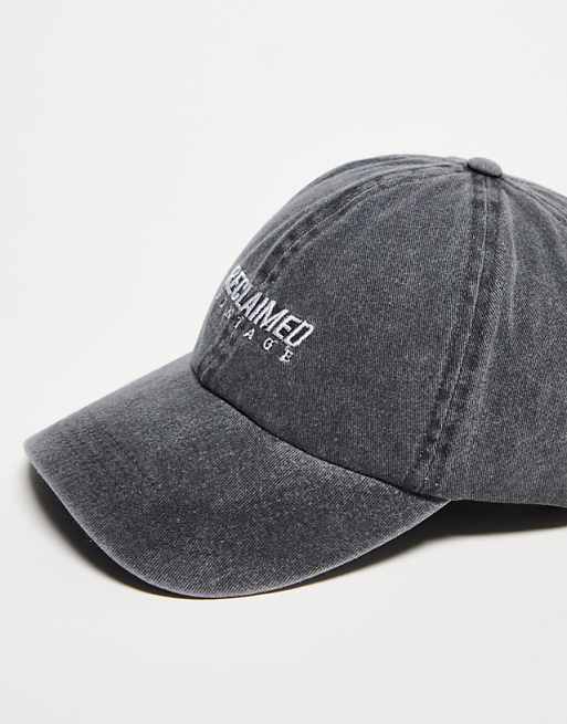 Reclaimed Vintage  Logo Cap In Charcoal