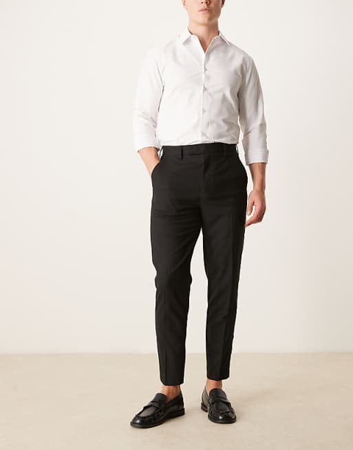 Asos Design Dressy Tapered Fit Chino Pants In Black