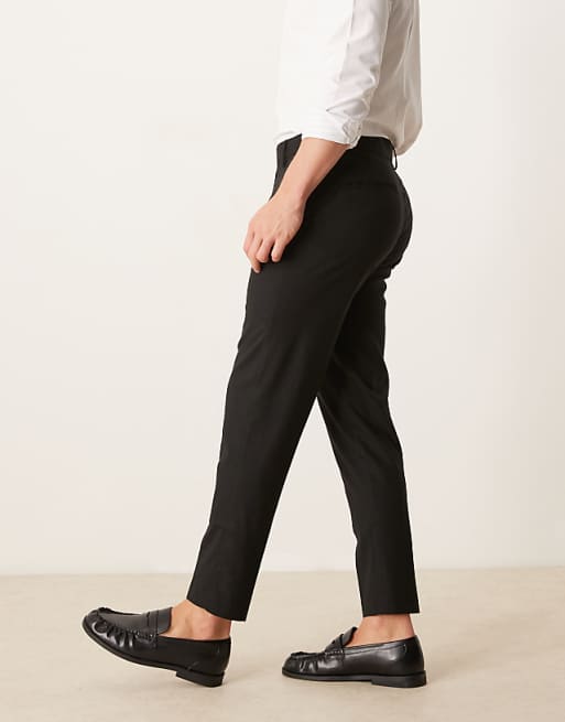Asos Design Dressy Tapered Fit Chino Pants In Black