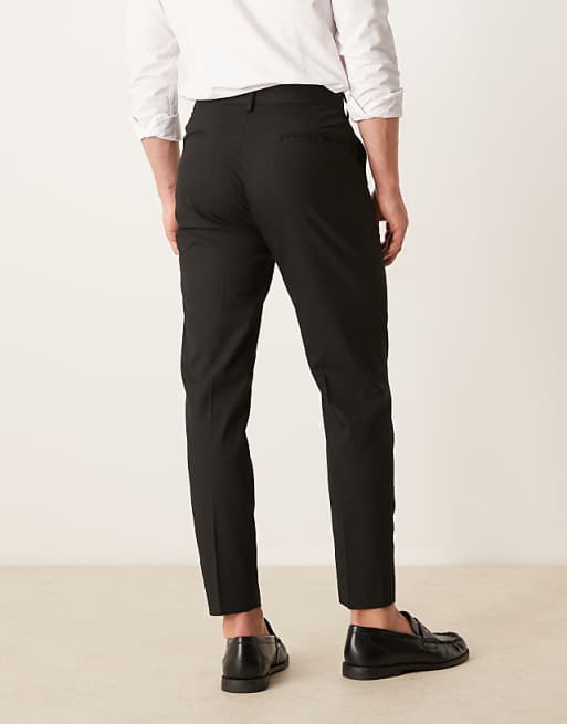 Asos Design Dressy Tapered Fit Chino Pants In Black