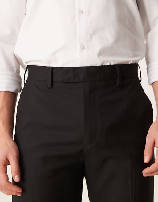 Asos Design Dressy Tapered Fit Chino Pants In Black
