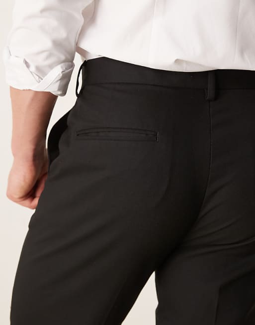 Asos Design Dressy Tapered Fit Chino Pants In Black