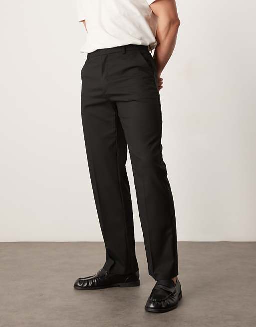Chino Asos Design Smart Straight Leg Pants In Black