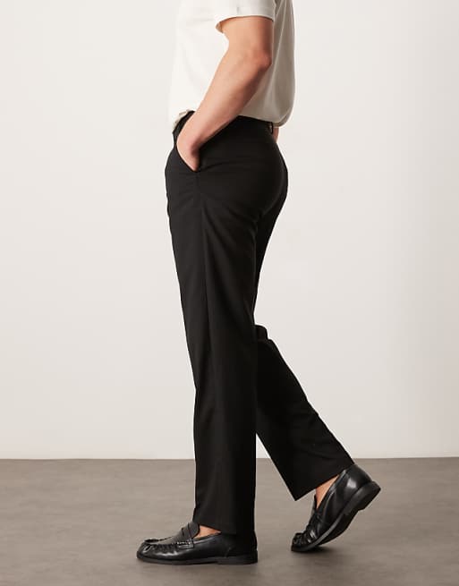 Chino Asos Design Smart Straight Leg Pants In Black