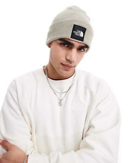 The North Face Big Box Cuffed Beanie In Clay Gray