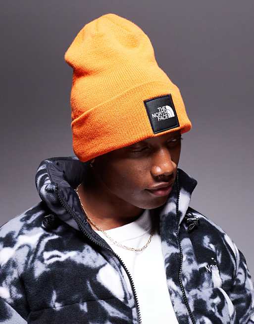 The North Face Big Box Cuffed Beanie In Orange