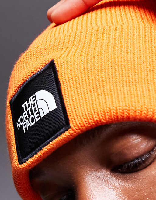 The North Face Big Box Cuffed Beanie In Orange