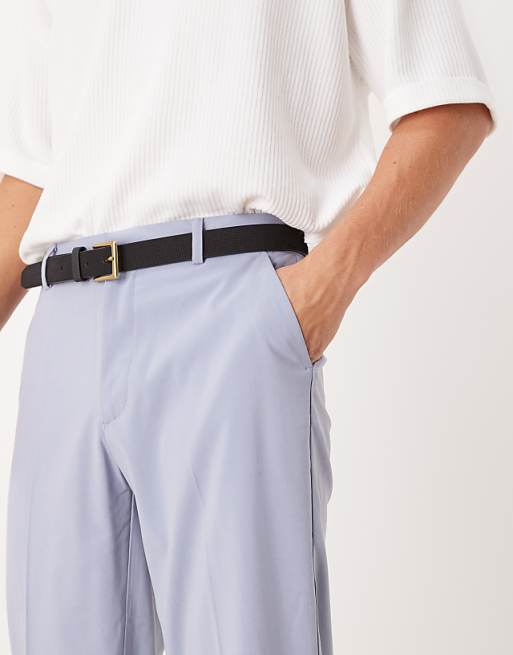 Chino Asos Design Wedding Straight Leg Dress Pants In Dusty Blue