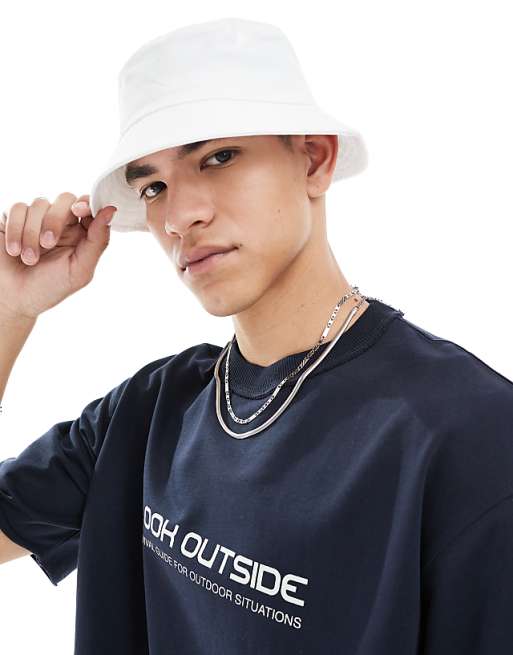 Asos Design Bucket Hat In White