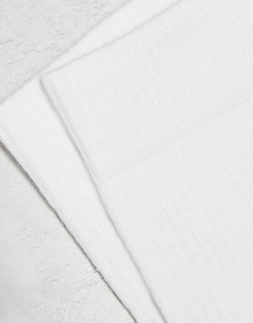 Men ASOS DESIGN 3-pack sport socks in white with gray heel and toe detail