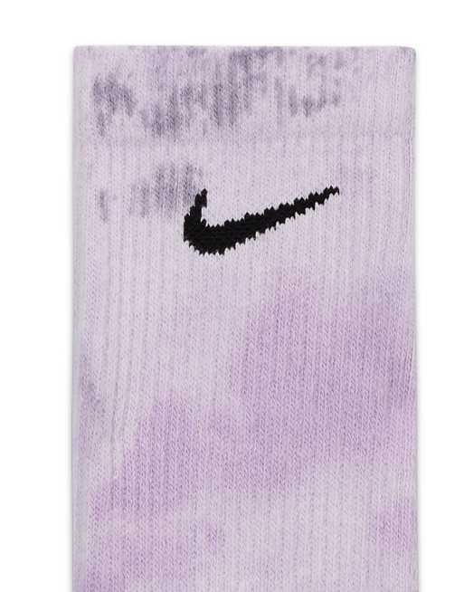Men Nike Everyday Plus Cushioned 2 pack tie dye crew socks in purple
