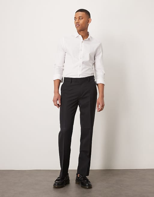 Chino Asos Design Smart Straight Leg Pants In Black