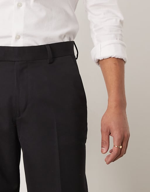 Chino Asos Design Smart Straight Leg Pants In Black