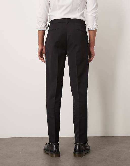 Chino Asos Design Smart Straight Leg Pants In Black