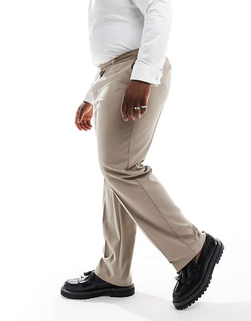 Chino Asos Design Straight Fit Dress Pants In Stone