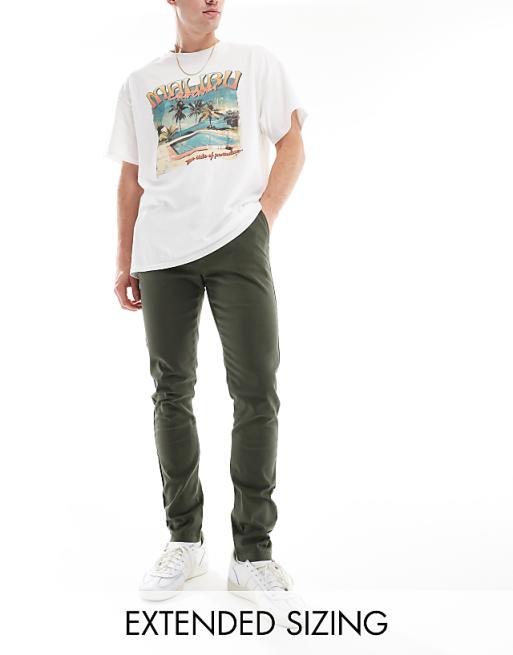 Asos Design Skinny Chinos In Khaki