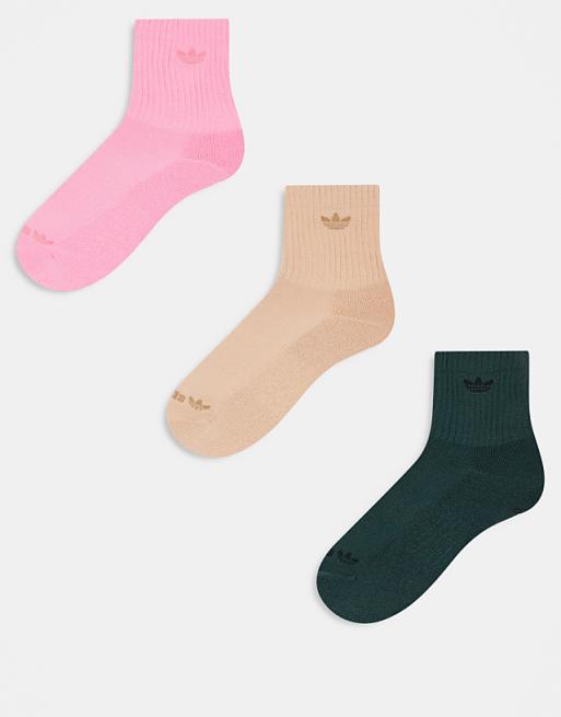 Men adidas Originals Trefoil 2.0 3-pack quarter socks in multi