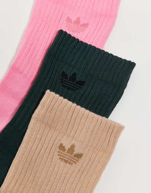 Men adidas Originals Trefoil 2.0 3-pack quarter socks in multi