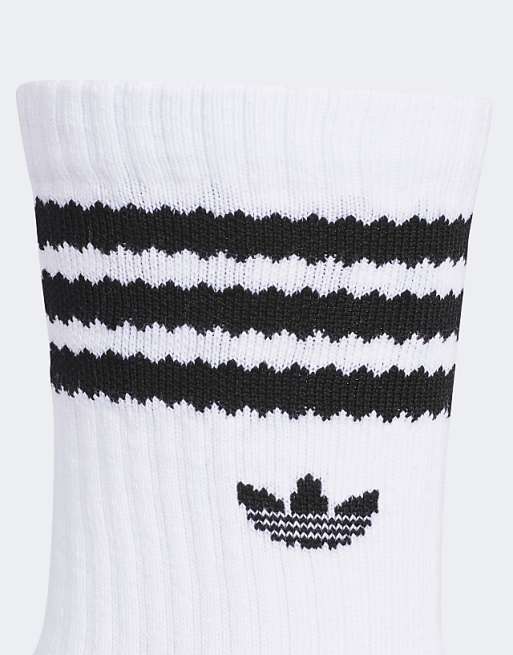 Men adidas Originals Roller 3 pack crew socks in gray multi