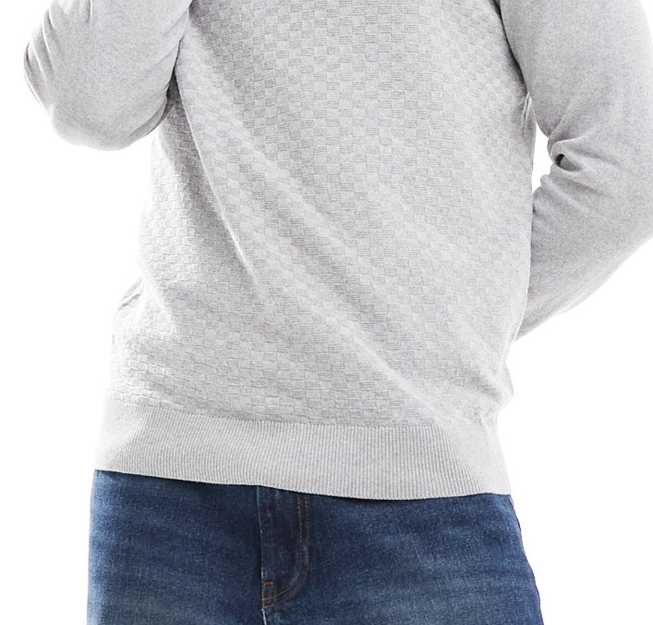Sweaters Threadbare textured 1/4 zip knitted polo in light gray heather