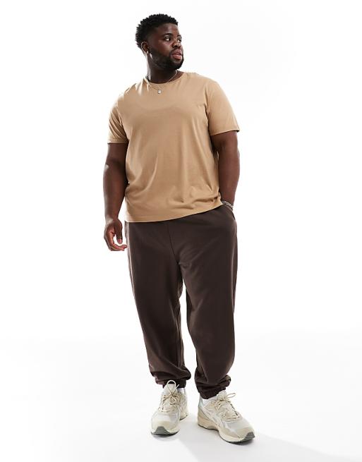 Trousers Asos Design Essential Oversized In Brown