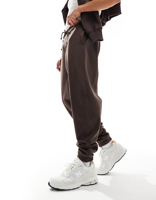 Trousers Asos Design Essential Oversized In Brown