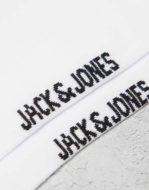 Men Jack & Jones 3 pack striped tennis socks in white