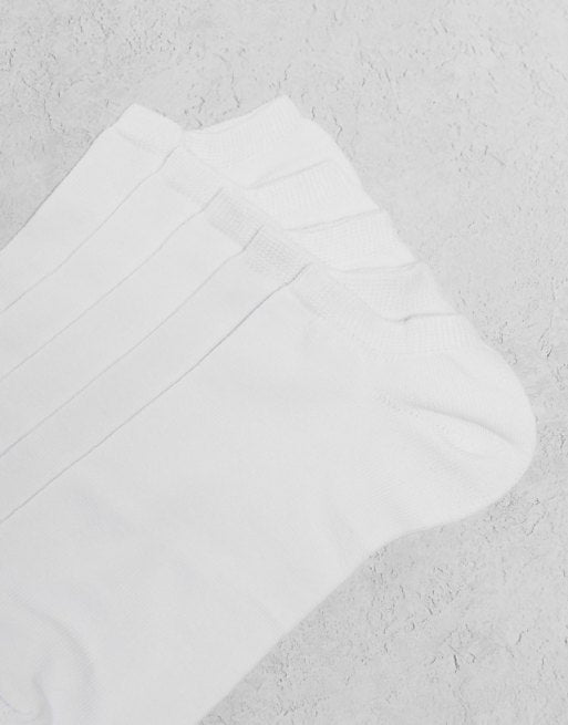 Men ASOS DESIGN 5 pack sneaker socks in white