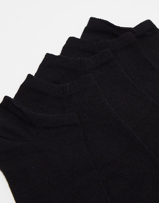 Men ASOS DESIGN 5 pack sneakers socks in black