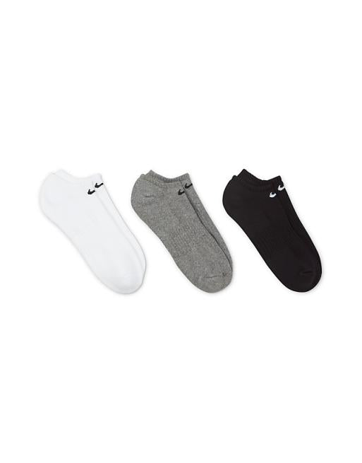 Men Nike Training Everyday Cushioned 3 pack sneaker sock in white, gray and black