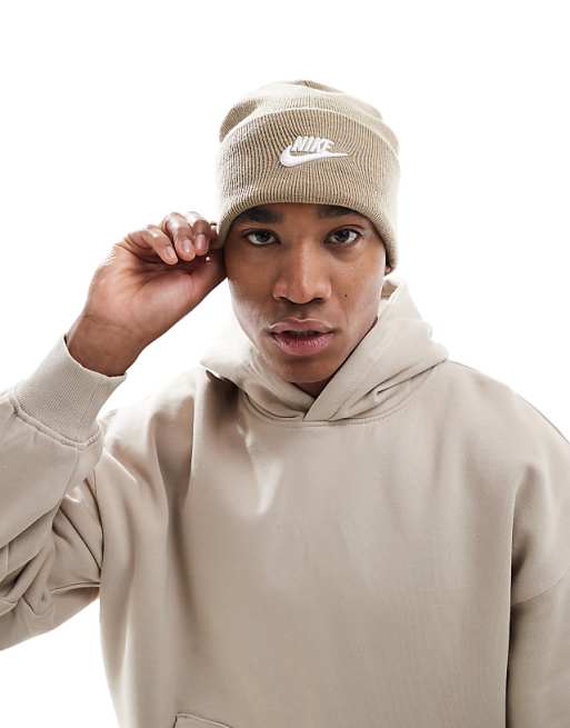 Nike Futura Logo Beanie In Khaki