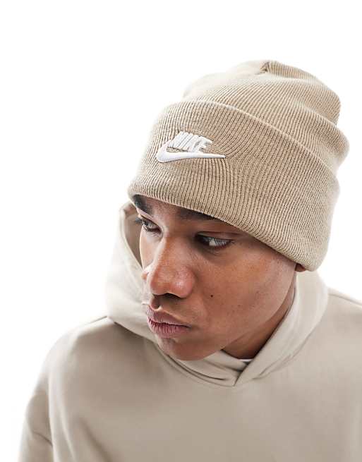 Nike Futura Logo Beanie In Khaki