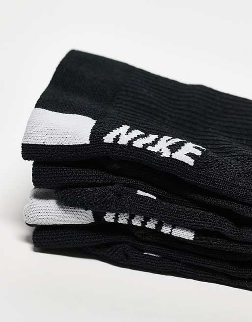 Men Nike Running Multiplier 2 pack crew socks in black