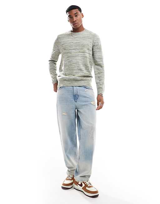 Asos Design Knit Space Dye Sweater In Multi