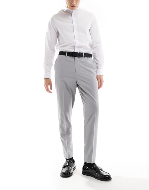 Chino Asos Design Smart Tapered Fit Pants In Light Gray