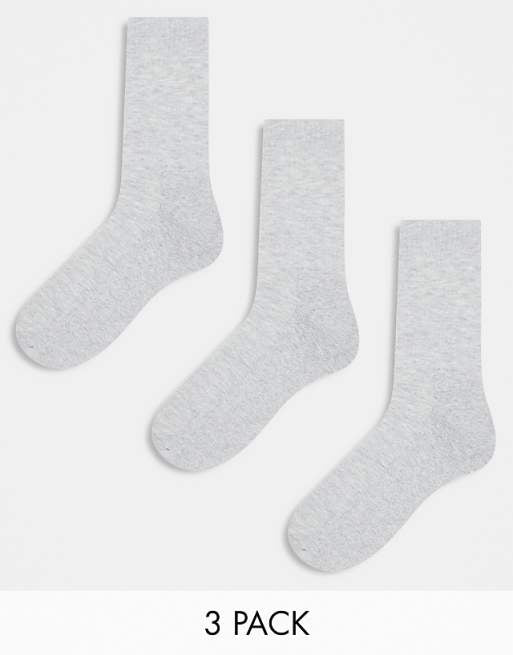 Men ASOS DESIGN 3-pack socks in gray