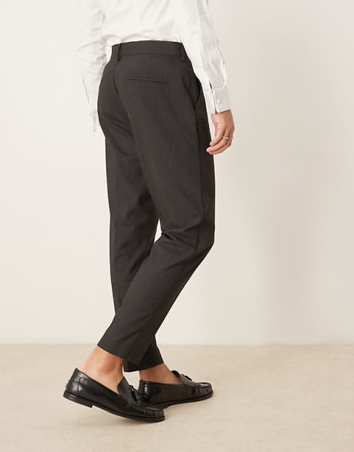 Chino ASOS DESIGN smart tapered fit pants in charcoal